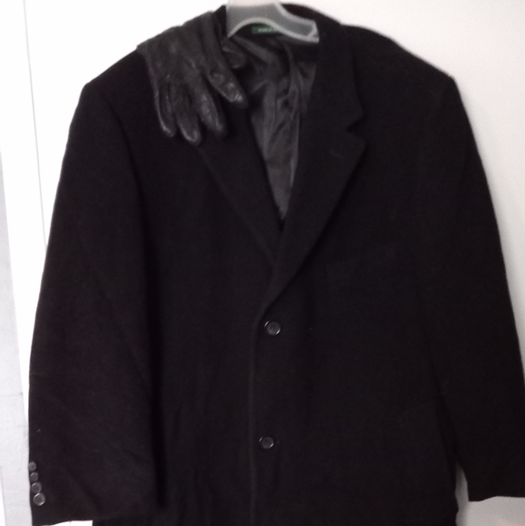 Ralph Lauren Long Wool and Cashmere Coat/44R w/ Leather M Gloves - Picture 1 of 13